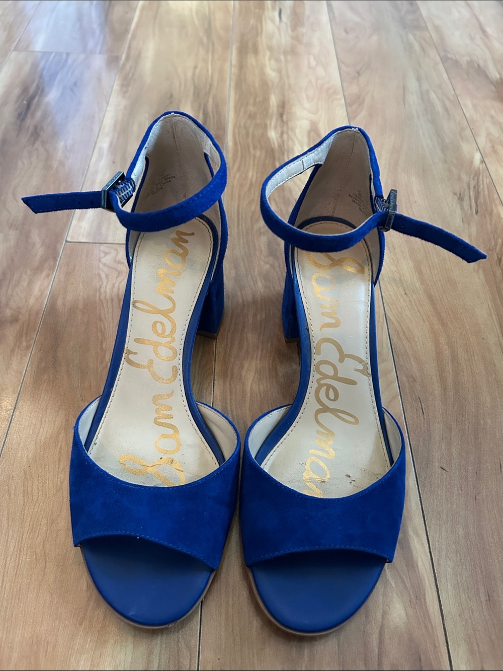 Royal blue Sam Edelman low chunky heels